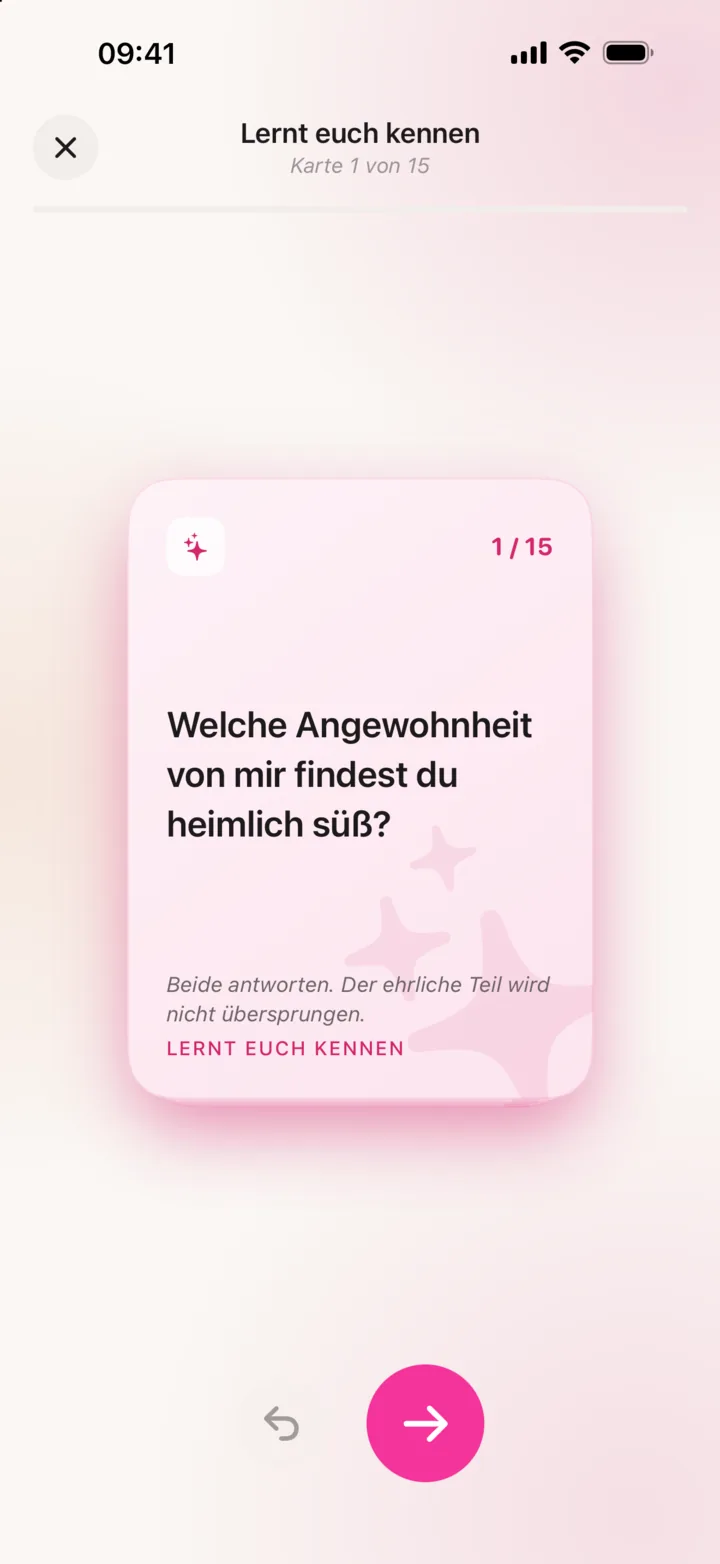 Eine Fragekarte in TrueThings
