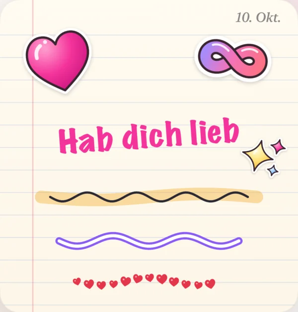 Die Notiz im Widget auf dem Homescreen
