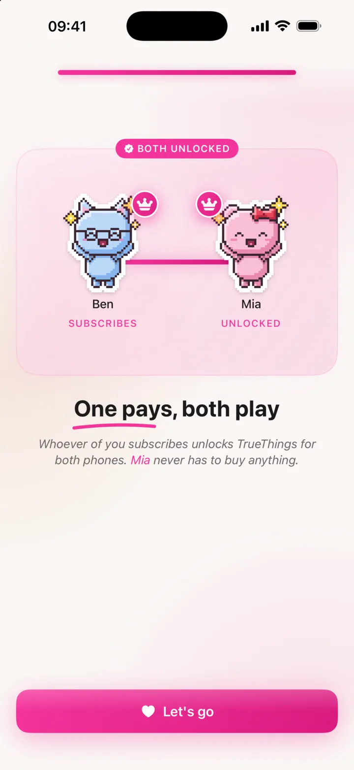 The couple plan in TrueThings